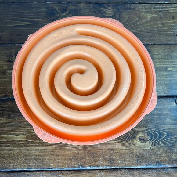 Outward Hound Dog Slow Feeder Fun Feeder Slo Bowl Dog Bowl Large/Regular Orange - Picture 4 of 9